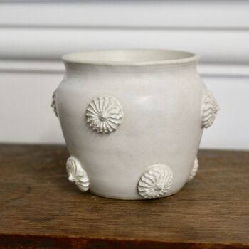 Handmade Piped Dots Ceramic Jar Fragranced Soy Candle, 2 of 3