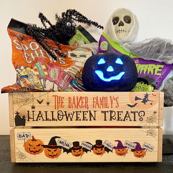 Personalised Pumpkin Family Halloween Crate Box, 2 of 6