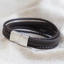 Men's Layered Leather Straps Bracelet, thumbnail 4 of 8