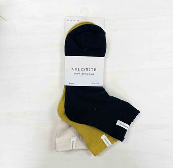 Pack Of Three Frilled Cuff Solesmith Socks, 2 of 10