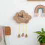 Children's Oak Wood Raindrops And Cloud Rainbow Clock, thumbnail 3 of 6