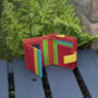 Personalised Small Mutlicolour Red Leather Purse Rfid Protected, thumbnail 5 of 9