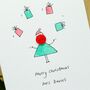 Personalised 'Christmas Button' Hand Illustrated Card, thumbnail 6 of 10