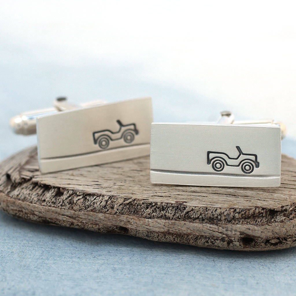 Sterling Silver Car Cufflinks. Gift For Dad, 1 of 8