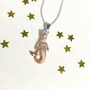 Sterling Silver And Rose Gold Plated Mermaid Necklace, thumbnail 3 of 7