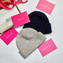 Letterbox Gift Cashmere Ribbed Beanie, thumbnail 2 of 6