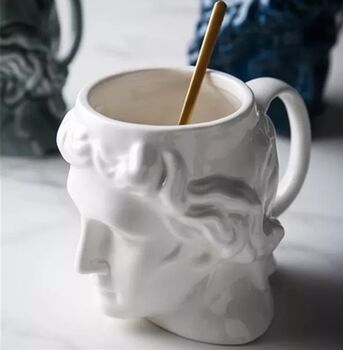 Large White Ceramic 'David' Coffee Mug, 2 of 4