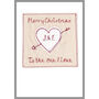 Personalised Cupids Arrow Christmas Card For Him Or Her, thumbnail 2 of 12