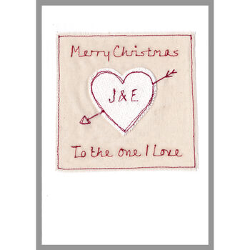 Personalised Cupids Arrow Christmas Card For Him Or Her, 2 of 12