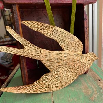 Embossed Gold Swallow Hanging Ornament, 3 of 4