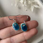 Tiny Turquoise Oval Dangle Earrings, thumbnail 2 of 7