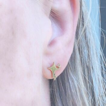 60th Birthday Star Earrings In Colours: Gold, Silver, Rose Gold, 4 of 12
