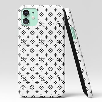 Personalised White Initials Pattern Phone Case, 2 of 6