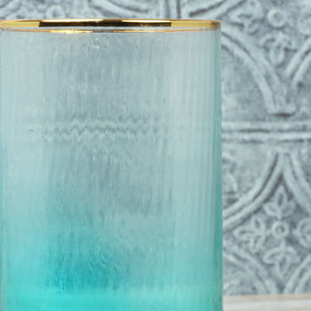 G Decor Set Of Four Ocean Ribbed Ombre Tumbler Glasses, 4 of 4