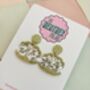 Pearl Clam Glitter Resin Earrings / Pearl And Glitter Resin Jewellery Iridescent Sea Gift / Beach Wedding Jewellery Nautical Sparkle Accessory / Under The Sea Statement, thumbnail 5 of 5
