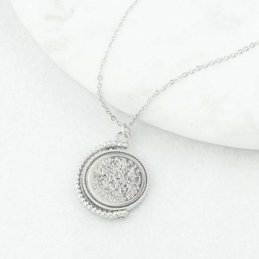 Dates 1928 To 1967 Sixpence Spinner Necklace, 1 of 12