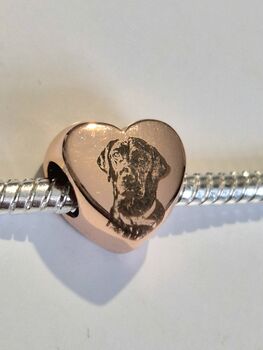 Rose Gold Plated Pandora Style Charm With Photo Or Image, 5 of 5
