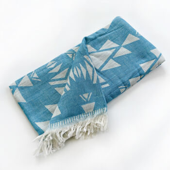 Cotton Beach Towel Shawl And Carrier Strap, Birthday Gift For Her, 12 of 12