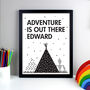 Personalised Adventure Is Out There Black Framed Print, thumbnail 2 of 5