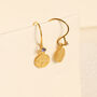 18ct Gold Plated Hammered Disc Iolite Earrings, thumbnail 1 of 2