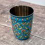 Hand Painted Blue And Gold Stainless Steel Drinking Tumbler, thumbnail 2 of 4