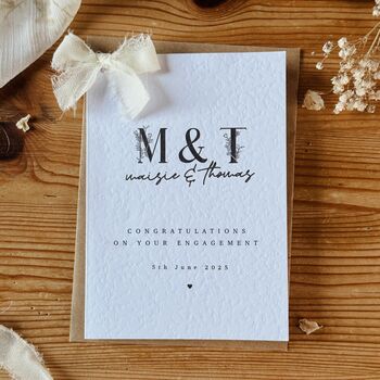 Personalised Floral Initials Engagement Card, 2 of 4