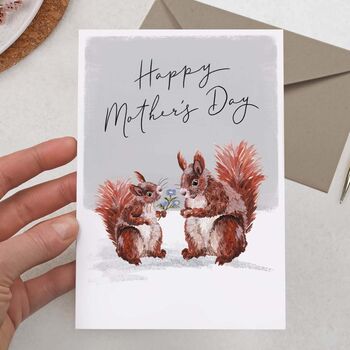 Cute Red Squirrels, Happy Mother's Day Card, 2 of 2