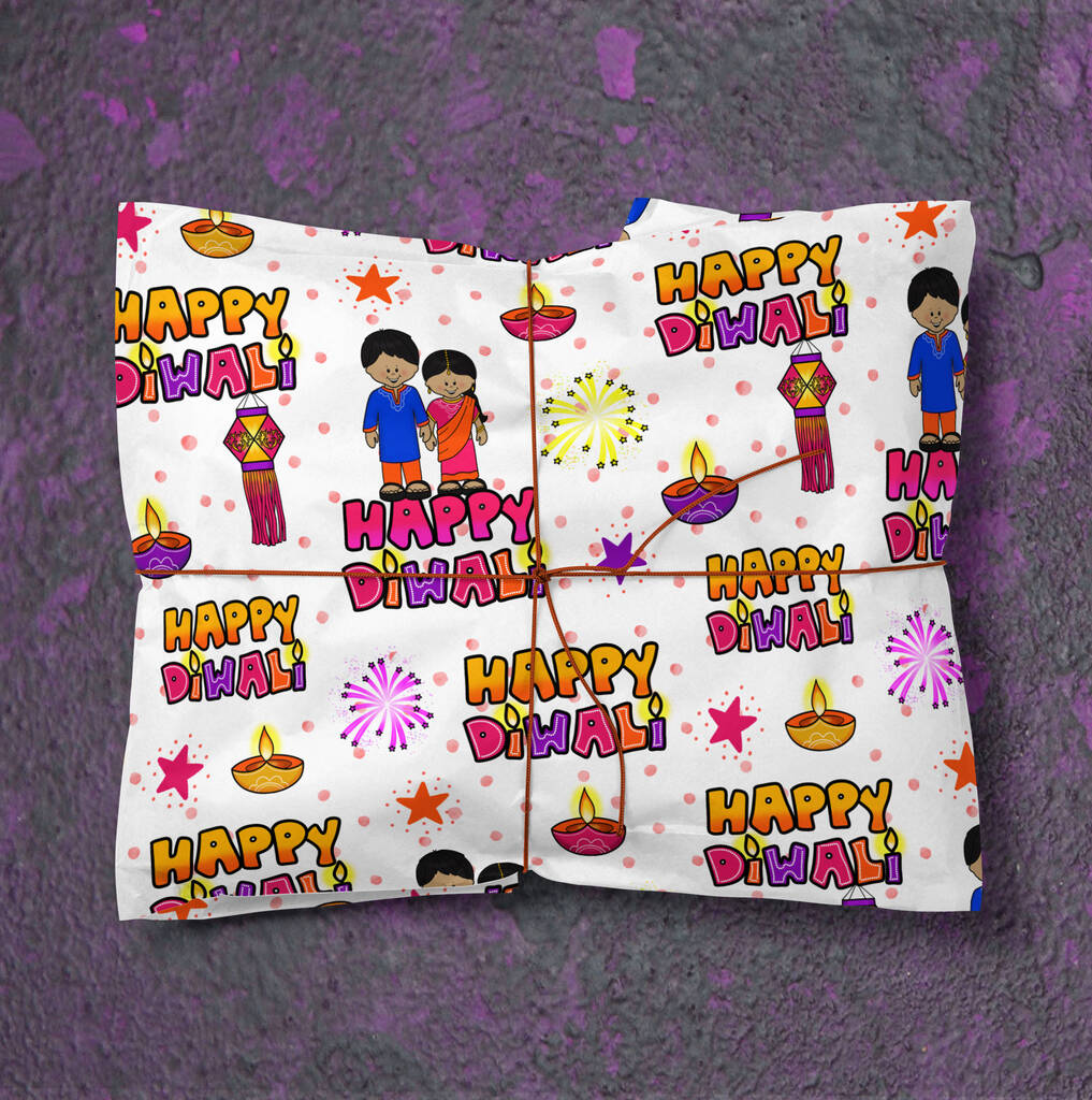 Happy Diwali Gift Wrapping Paper Roll Or Folded, 1 of 3
