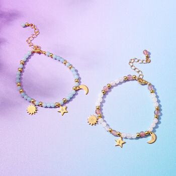 Selene Personalised Gemstone And Celestial Charm Bracelet, 2 of 7