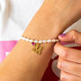 Personalised Pearl, Initial And Birthstone Bracelet, thumbnail 5 of 11