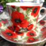 Large Cup And Saucer In Vibrant Red Poppy Design, thumbnail 1 of 8