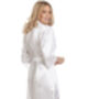 British Made White Bridal Long Satin Dressing Gown With Lace Detail Ladies Size 8 To 28 UK, thumbnail 2 of 5