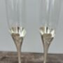 Set Of Two Silver Plated Heart Champagne Glasses, thumbnail 2 of 5