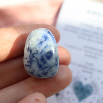 Sodalite Crystal Tumblestone Gift With Pouch And Card, 5 of 10