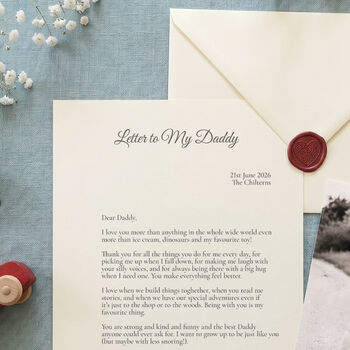 A Letter To My Daddy Personalised Keepsake From A Child, 2 of 12