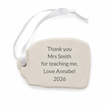 Personalised Thank You Teacher Gift Ceramic Tag, 11 of 11