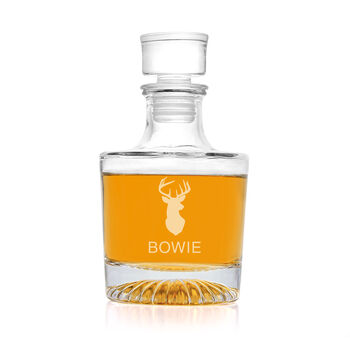 Personalised Elegance Stag Round Glass Decanter, 4 of 4