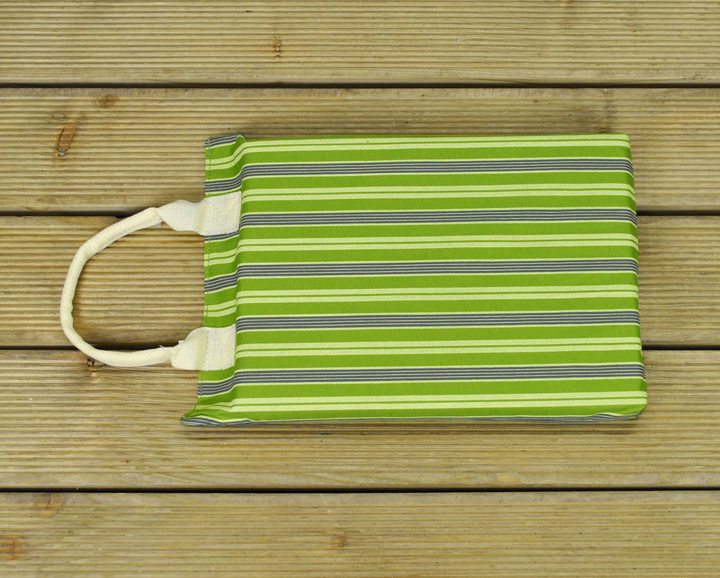 Garden Kneeler Mat In Green Stripe