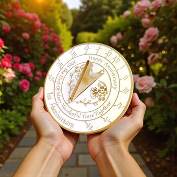 1st Anniversary Sundial Gift Perfect Present To Help Celebrate A Special Couples First Anniversary, 6 of 10