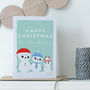 Family Christmas Card Personalised With Snow People, thumbnail 3 of 4