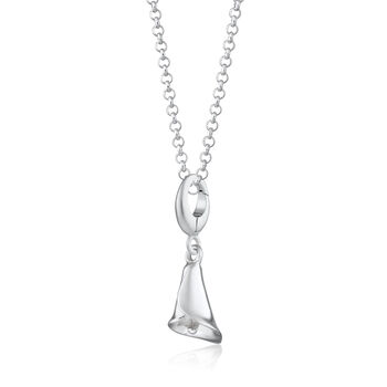 Sterling Silver Lily Flower Charm Necklace, 2 of 8