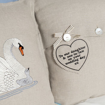 Embroidered Swan Cushions, 8 of 9