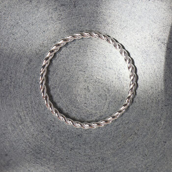 Sterling Silver Skinny Twisted Ring, 3 of 11