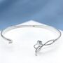 Sterling Silver Personalised Nature Bangle Bracelet, thumbnail 5 of 8