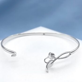 Sterling Silver Personalised Nature Bangle Bracelet, 5 of 8