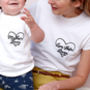 Personalised Heart Mum And Child Matching T Shirt Set, thumbnail 1 of 4