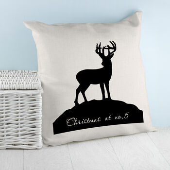 Personalised Reindeer Silhouette Cushion Cover, 4 of 5