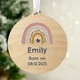 Personalised Pink Rainbow Round Wooden Decoration, thumbnail 4 of 4