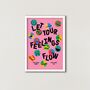 Let Your Feelings Flow Art Print In Pink, thumbnail 4 of 5