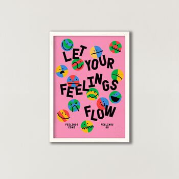 Let Your Feelings Flow Art Print In Pink, 4 of 5